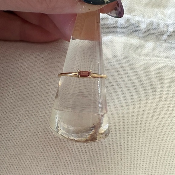 Mejuri Baguette Stacker Ring- Pink Tourmaline - Picture 3 of 6
